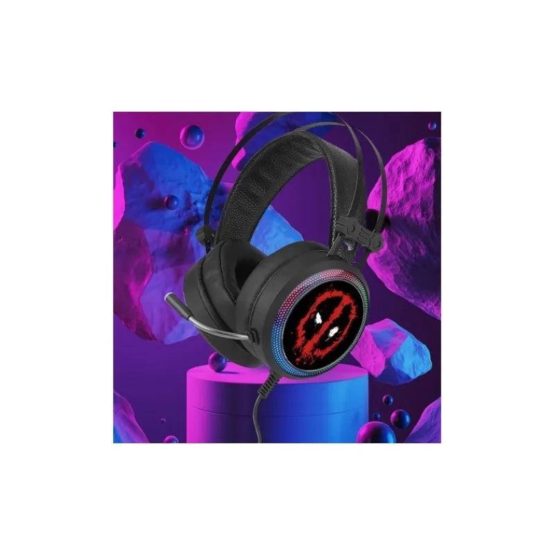 Ert Group Superhéroes Marvel^Auriculares Gaming Deadpool Marvel con Sonido 7.1 y LED