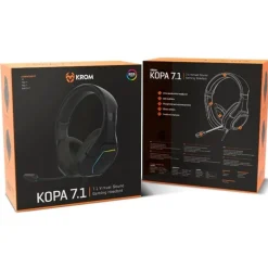 Krom Auriculares Y Sonido Gaming ^Auriculares Gaming Kopa 7.1 Virtual Negro