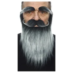 Disfrazzes Pelucas, Barbas Y Bigotes Disfraces|Accesorios Halloween Y Terror ^Bigote con Barba y Cejas canoso