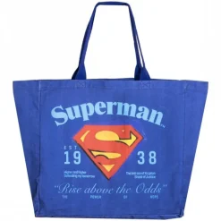 Cerdá Adult Regalos De Superhéroes Dc|Complementos Dc^Bolsa Shopping XL Superman Azul Oscuro