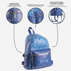 Outlet Bolso Mochila Stitch Disney Blue Películas Y Personajes De Disney ·Lilo Y Stitch|Bolsos Y Carteras Disney