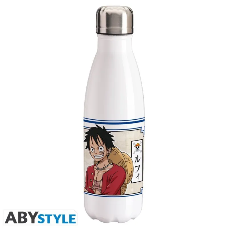 Abystyle Cosas De Luffy One Piece^Botella de Agua de Metal One Piece Luffy - Licencia Oficial