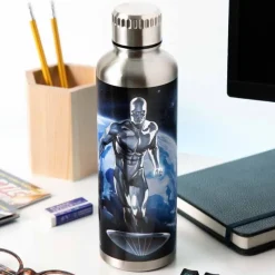 Paladone Products Superhéroes Marvel^Botella de Agua Metálica Silver Surfer Los 4 Fantásticos