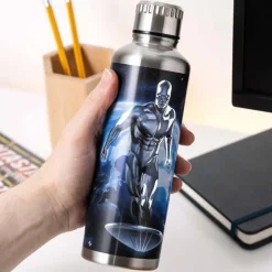 Paladone Products Superhéroes Marvel^Botella de Agua Metálica Silver Surfer Los 4 Fantásticos