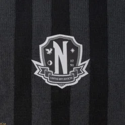 Bufanda Miércoles negra Nevermore Academy 190 cm Miércoles Addams