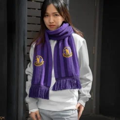 Sale Bufanda Miércoles Púrpura Nevermore Academy 190 cm Miércoles Addams