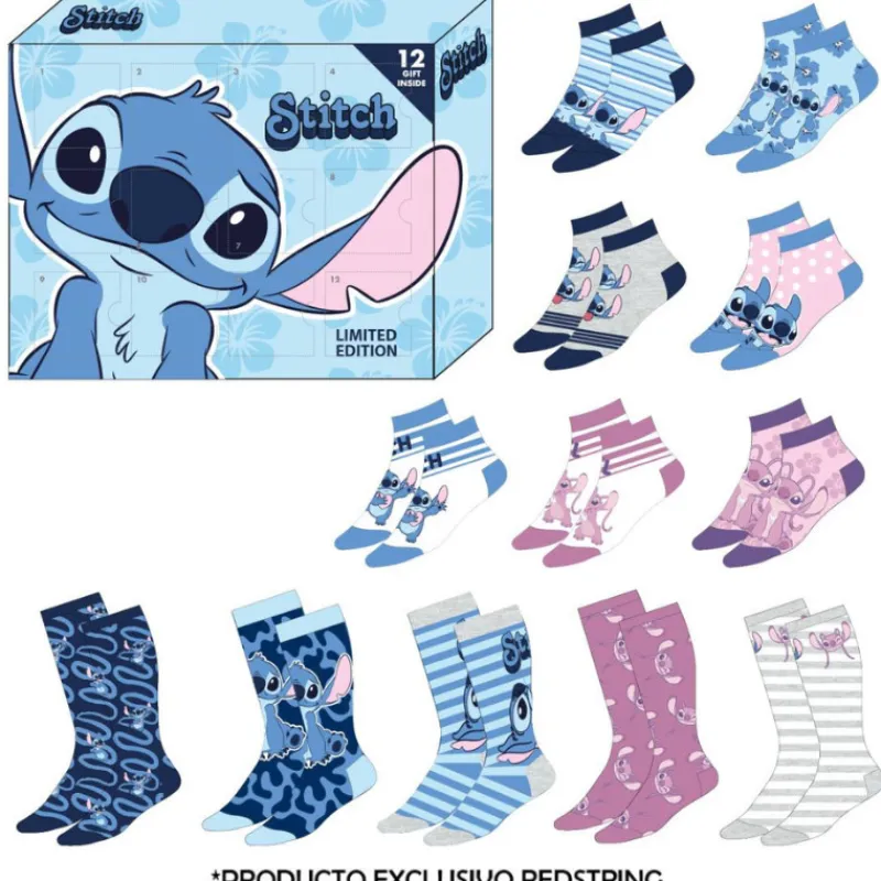Cerdá Películas Y Personajes De Disney ·Lilo Y Stitch|Ropa Stitch^Caja regalo 12 pares calcetines Stitch