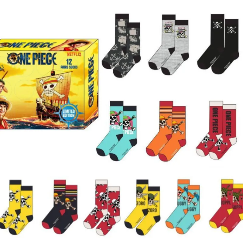 Clearance Caja regalo 12 pares calcetines One Piece Ropa One Piece