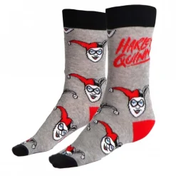 Cerdá Adult Regalos De Villanos Dc|Complementos Dc^Calcetines Harley Quinn Grises Talla Única 36-43