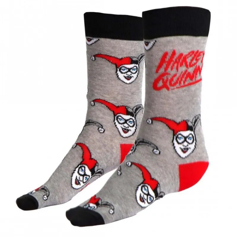Cerdá Adult Regalos De Villanos Dc|Complementos Dc^Calcetines Harley Quinn Grises Talla Única 36-43