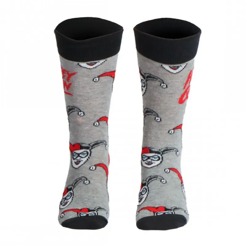 Cerdá Adult Regalos De Villanos Dc|Complementos Dc^Calcetines Harley Quinn Grises Talla Única 36-43