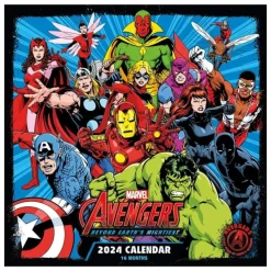 Pyramid International Superhéroes Marvel^Calendario Marvel 2024 Avengers, 30 x 30 cm, 12 meses