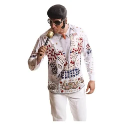 Hombre Disfrazzes Disfraces Hombre|Disfraces De Música^Camiseta disfraz rey del rock para hombre