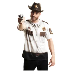 Hombre Disfrazzes Disfraces Hombre|Disfraces Cine^Camiseta disfraz sheriff americano para Hombre