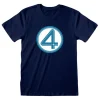 Otros Fabricantes Superhéroes Marvel|Moda Marvel^Camiseta Emblem de los Cuatro Fantásticos - 100% Algodón