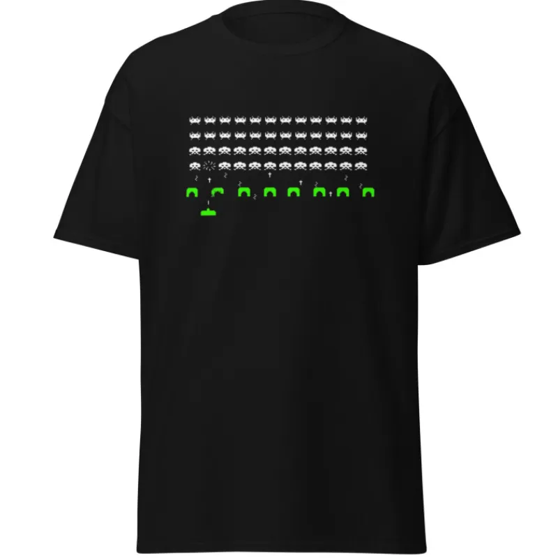 Sale Camiseta partida Space Invaders arcade Regalos Y Coleccionismo Para Gamers - Cosas De Videojuegos Míticos