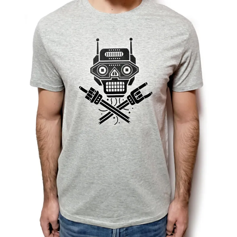 Online Camiseta Robot rock gris Regalos Y Coleccionismo Para Gamers - Cosas De Videojuegos Míticos
