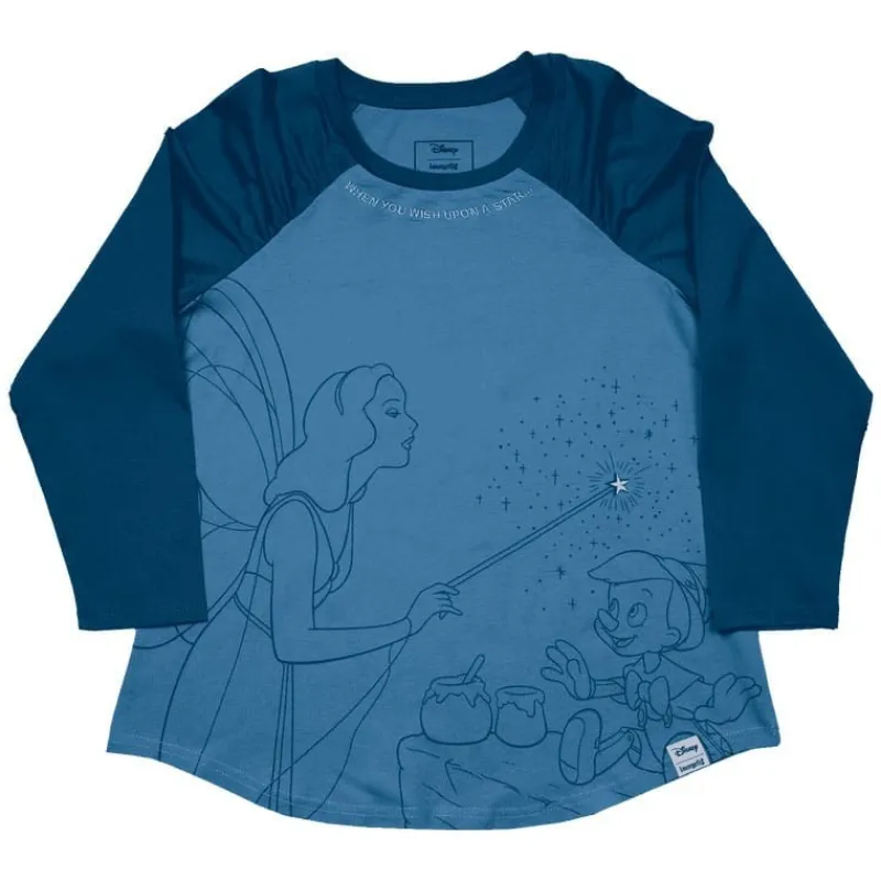 Discount Camiseta Unisex Pinocchio Blue Fairy Shirred Raglan Talla L Bolsos Y Carteras Disney