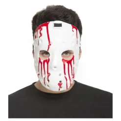 Best Careta de Hockey Psicópata Blanca con Sangre Accesorios Halloween Y Terror