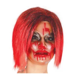 Disfrazzes Accesorios Halloween Y Terror ^Careta de mujer Zombie transparente con sangre