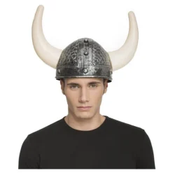 Best Casco de Vikingo con cuernos color Plateado Sombreros Y Cascos Para Disfraces