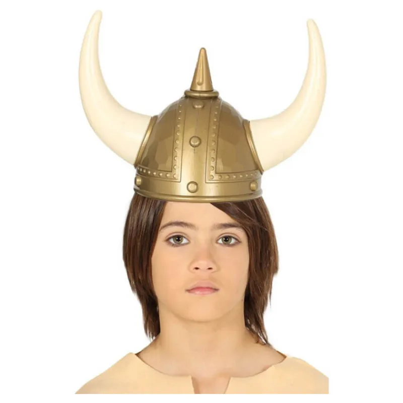 Disfrazzes Sombreros Y Cascos Para Disfraces ^Casco de Vikingo con Cuernos para niño