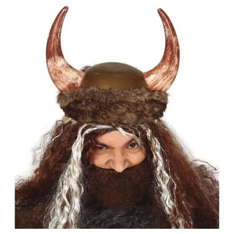 New Casco Vikingo con Cuernos y Piel Sombreros Y Cascos Para Disfraces