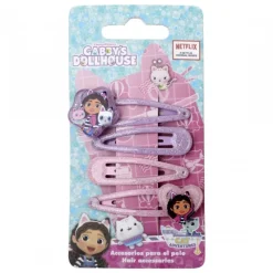 Cerdá Kids Accesorios Para El Pelo, Gafas De Sol Y Kits De Belleza Infantiles ^Clips para el Pelo Gabby's Dollhouse - Set de 4 piezas