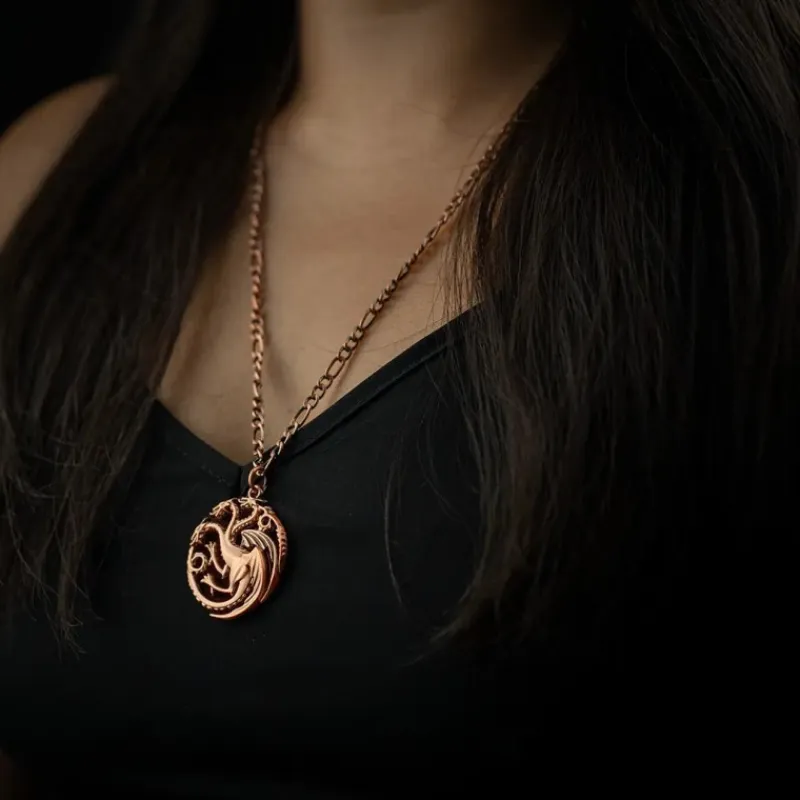 Distrineo Juego De Tronos Y La Casa Del Dragón ^Collar Blasón Targaryen - Juego de Tronos en Bronce