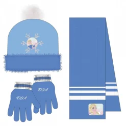 Niños Cerdá Kids Disney Para Niñas|Ropa Y Téxtil: Cosas Que Ponerse Para Niños ^Conjunto 3 Piezas Bufanda Frozen 100% Acrílico Azul