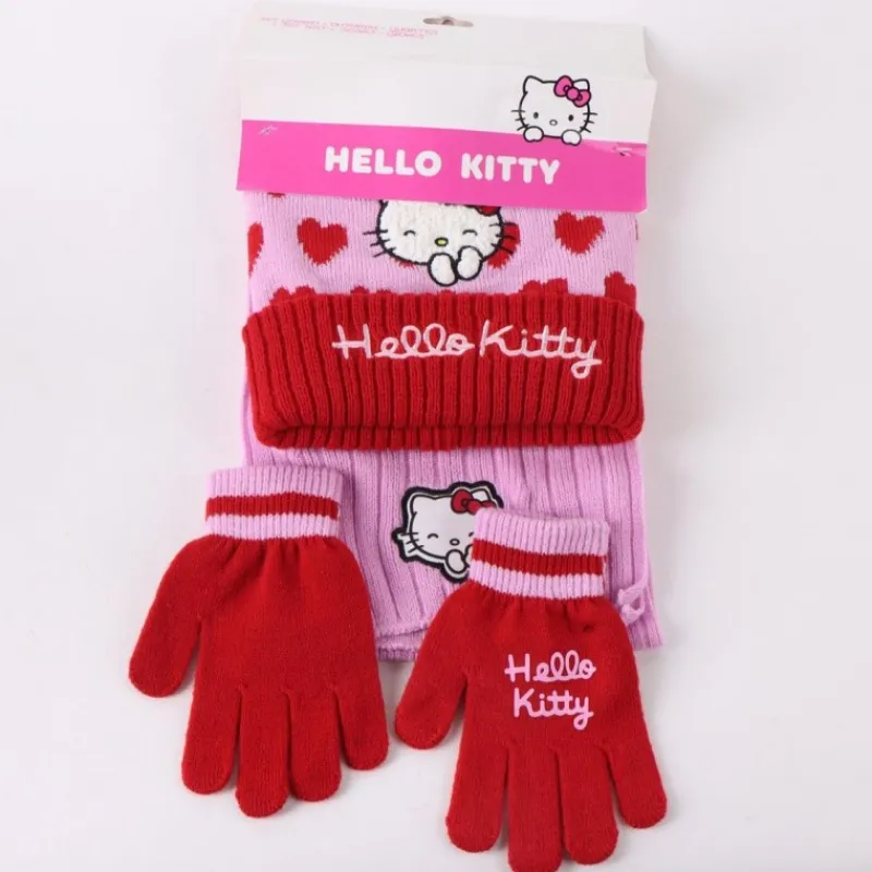 Conjunto de 3 piezas Hello Kitty - 100% Acrílico Niños Ropa Y Téxtil: Cosas Que Ponerse Para Niños