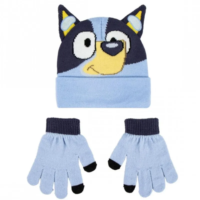 Niños Cerdá Kids Ropa Y Téxtil: Cosas Que Ponerse Para Niños |Bluey^Conjunto de Invierno Bluey: Gorro y Guantes 100% Acrílico