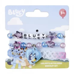 Cerdá Kids Accesorios Para El Pelo, Gafas De Sol Y Kits De Belleza Infantiles ^Conjunto de Pulseras Bluey para Niños Multicolor con Dijes