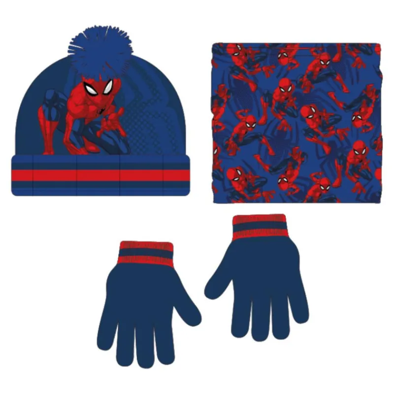 Conjunto invierno 3 Piezas Spiderman - Complementos Esenciales Niños Marvel Y Dc Para Niños|Ropa Y Téxtil: Cosas Que Ponerse Para Niños