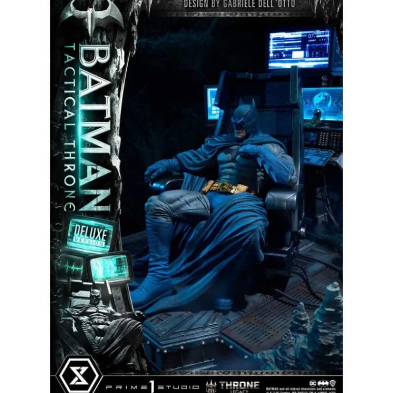 Prime 1 Studio Regalos De Superhéroes Dc|Figuras Dc^DC Comics Estatua 1/3 Batman Tactical Throne Deluxe Bonus 57 cm