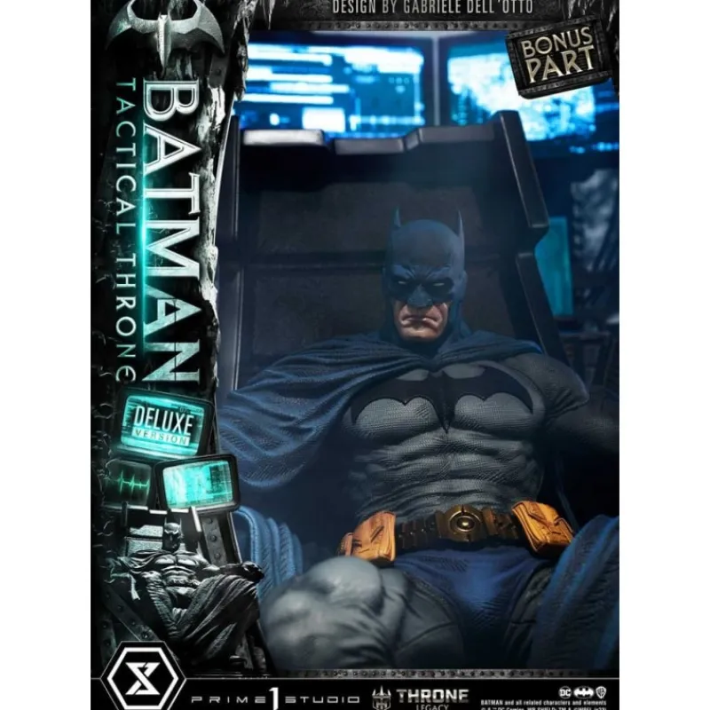 Prime 1 Studio Regalos De Superhéroes Dc|Figuras Dc^DC Comics Estatua 1/3 Batman Tactical Throne Deluxe Bonus 57 cm