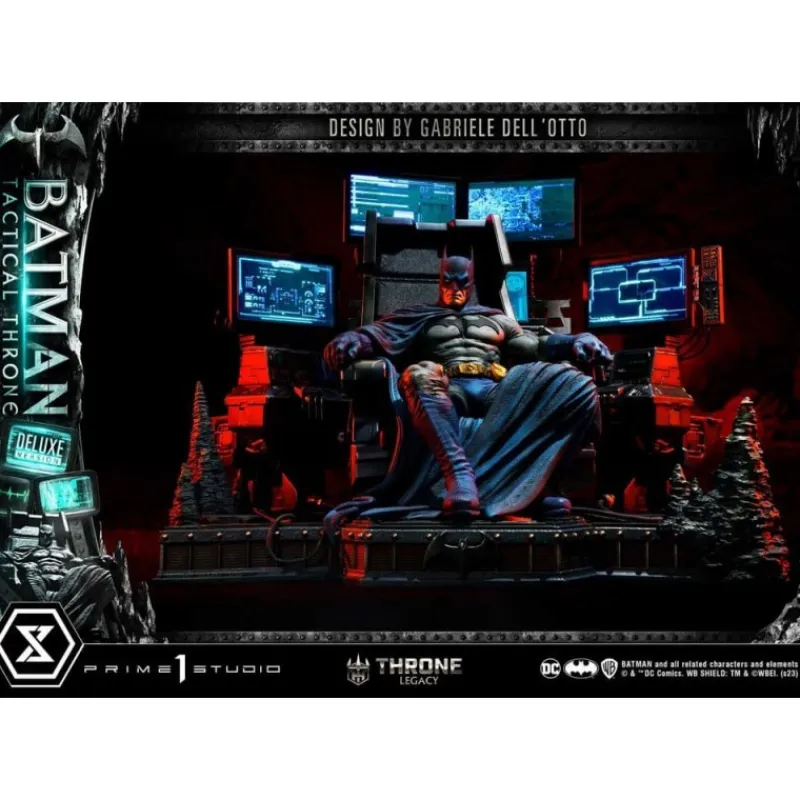 Prime 1 Studio Regalos De Superhéroes Dc|Figuras Dc^DC Comics Estatua 1/3 Batman Tactical Throne Deluxe Bonus 57 cm