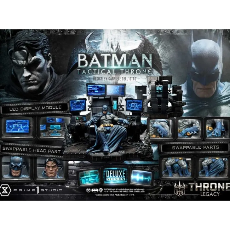 Prime 1 Studio Regalos De Superhéroes Dc|Figuras Dc^DC Comics Estatua 1/3 Batman Tactical Throne Deluxe Bonus 57 cm