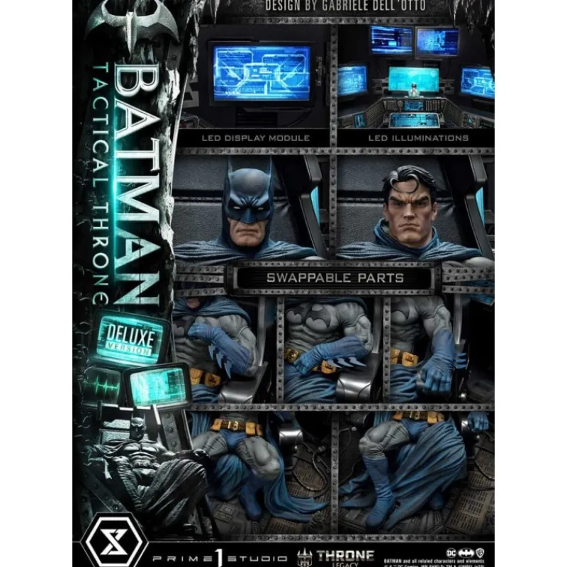 Prime 1 Studio Regalos De Superhéroes Dc|Figuras Dc^DC Comics Estatua 1/3 Batman Tactical Throne Deluxe Bonus 57 cm