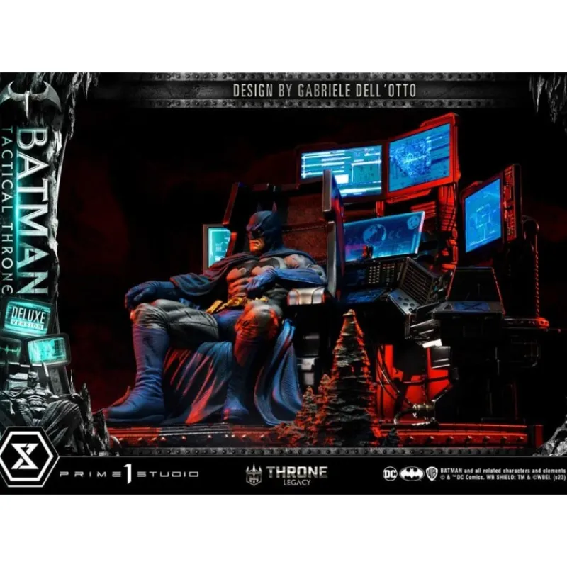 Prime 1 Studio Regalos De Superhéroes Dc|Figuras Dc^DC Comics Estatua 1/3 Batman Tactical Throne Deluxe Bonus 57 cm