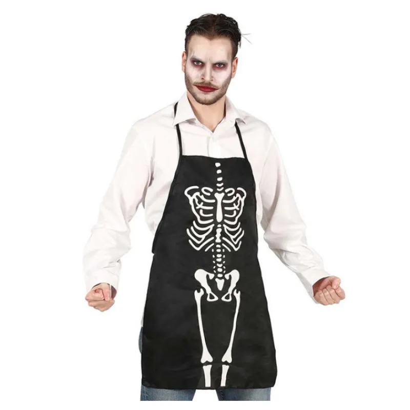 Disfrazzes Prendas Accesorias Para Disfraces|Accesorios Halloween Y Terror ^Delantal de Cocina con Estampado de Esqueleto
