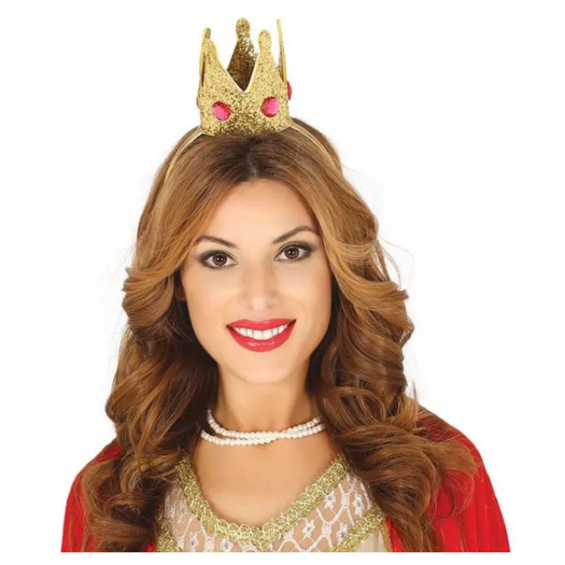 Disfrazzes Diademas, Tiaras Y Coronas Disfraces ^Diadema con Corona Dorada