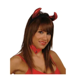 Disfrazzes Diademas, Tiaras Y Coronas Disfraces |Accesorios Halloween Y Terror ^Diadema cuernos Diablesa de tela para Halloween