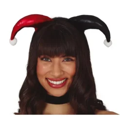 Outlet Diadema de Arlequin Roja y Negro Diademas, Tiaras Y Coronas Disfraces |Accesorios Halloween Y Terror