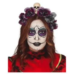 Disfrazzes Diademas, Tiaras Y Coronas Disfraces |Accesorios Halloween Y Terror ^Diadema de Flores Grises