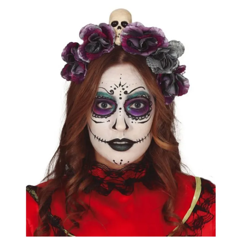 Disfrazzes Diademas, Tiaras Y Coronas Disfraces |Accesorios Halloween Y Terror ^Diadema de Flores Grises