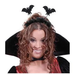 Outlet Diadema de Murciélagos con Marabú negro Diademas, Tiaras Y Coronas Disfraces |Accesorios Halloween Y Terror