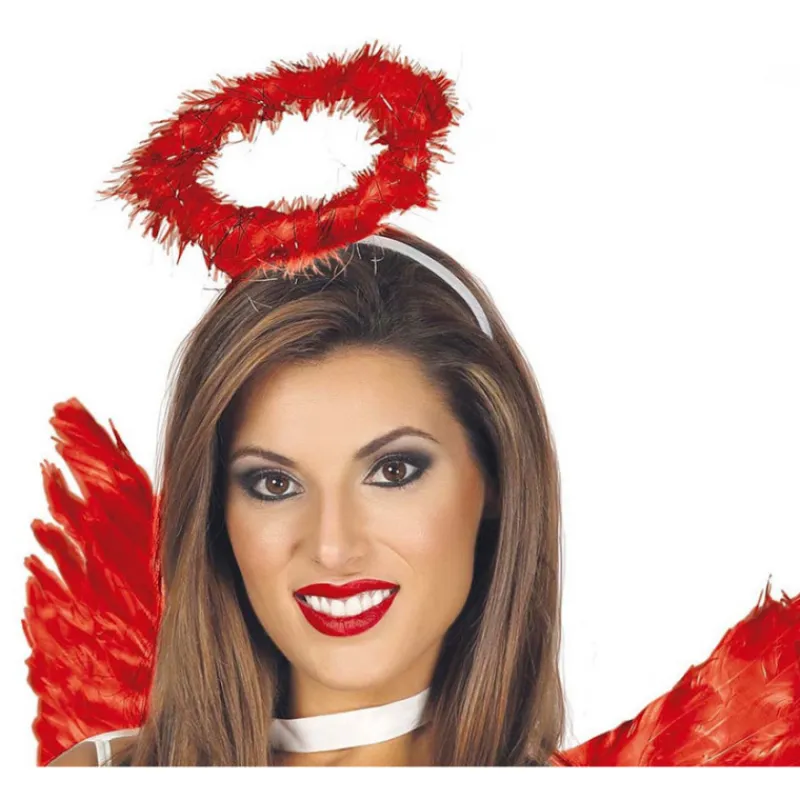 Discount Diadema de Ángel con Aureola Roja Diademas, Tiaras Y Coronas Disfraces |Accesorios Halloween Y Terror