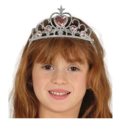 Disfrazzes Diademas, Tiaras Y Coronas Disfraces ^Diadema de Princesa Plateada con corazones