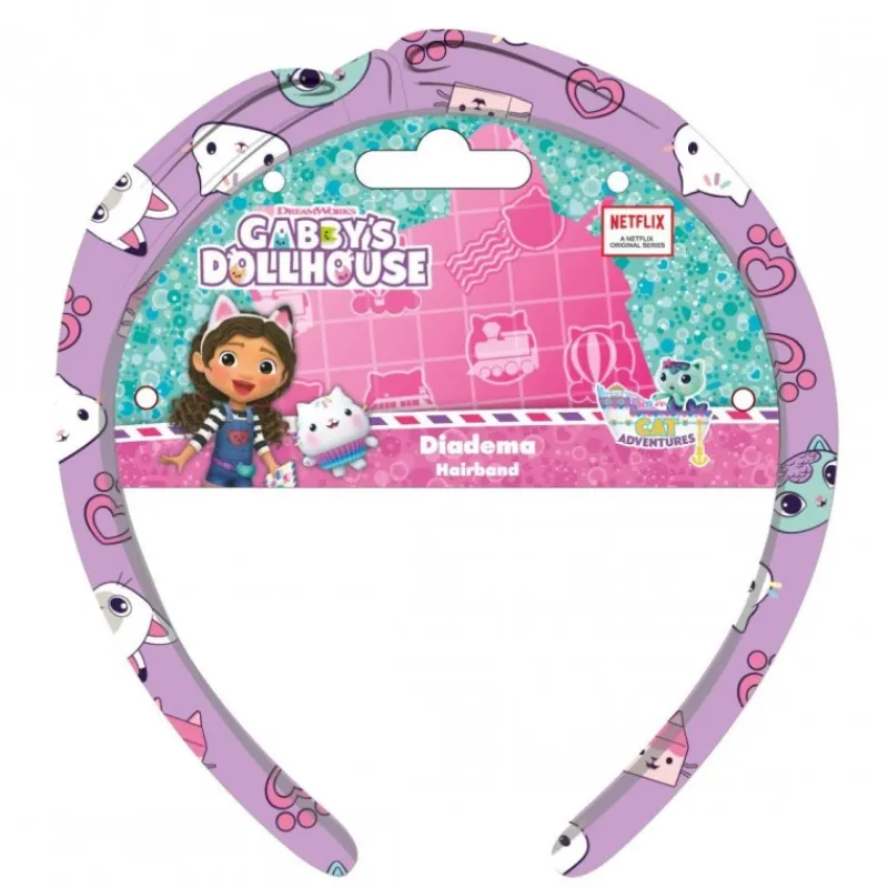 Cerdá Kids Accesorios Para El Pelo, Gafas De Sol Y Kits De Belleza Infantiles ^Diadema Infantil Gabby’s Dollhouse, Accesorios de Pelo Morado de Poliester